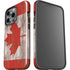 Canadian Flag Dark Wood iPhone 14 Pro Impact Case